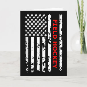 Field Hockey Usa Flag For Americans Women Kids Men Card