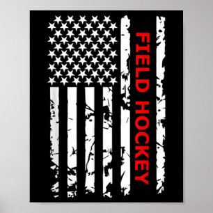 Field Hockey Usa Flag For Americans Women Kids Men Poster