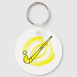 Field Hockey yellow logo Key Ring