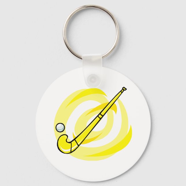 Field Hockey yellow logo Key Ring (Front)