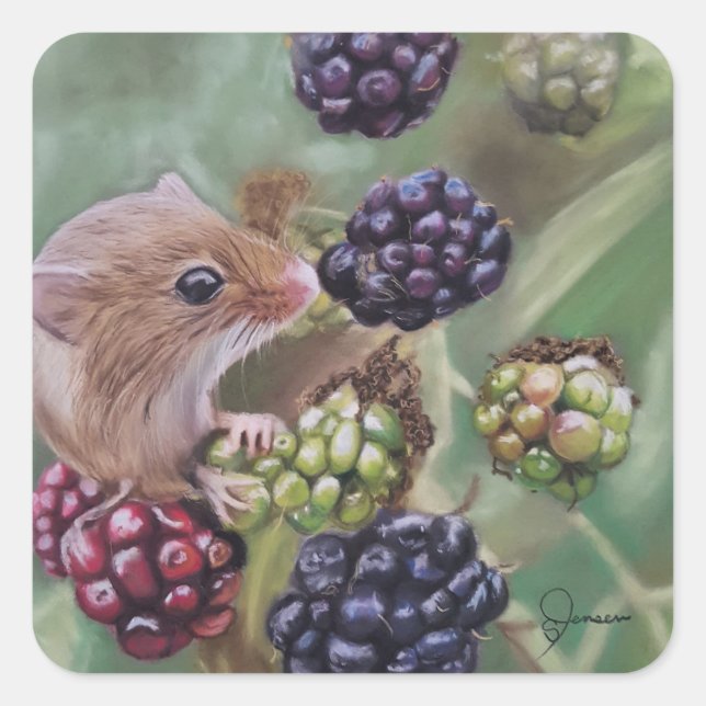 Field Mouse and Berries sticker (Front)