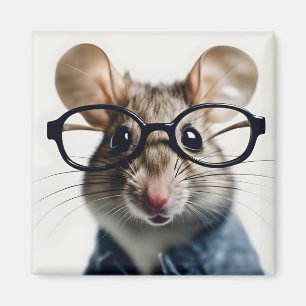 Field mouse Wearing Glasses Magnet