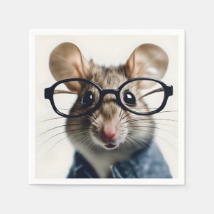 Field mouse Wearing Glasses Napkin