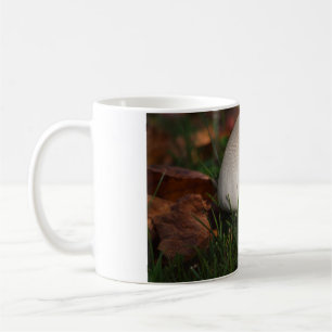 Field mushroom in a forest coffee mug