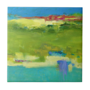 Field Notes - Abstract Green Art Ceramic Tile