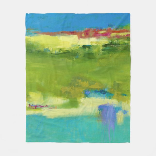 Field Notes - Abstract Green Art Fleece Blanket (Front)