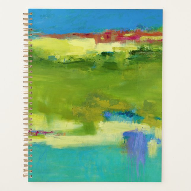 Field Notes - Abstract Green Art Planner (Front)