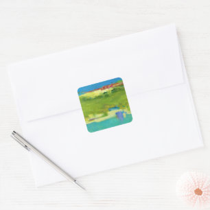Field Notes - Abstract Green Art Square Sticker