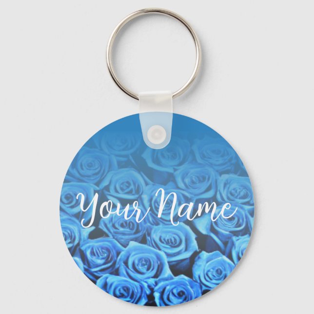 Field Of Blue Roses Keychain (Front)