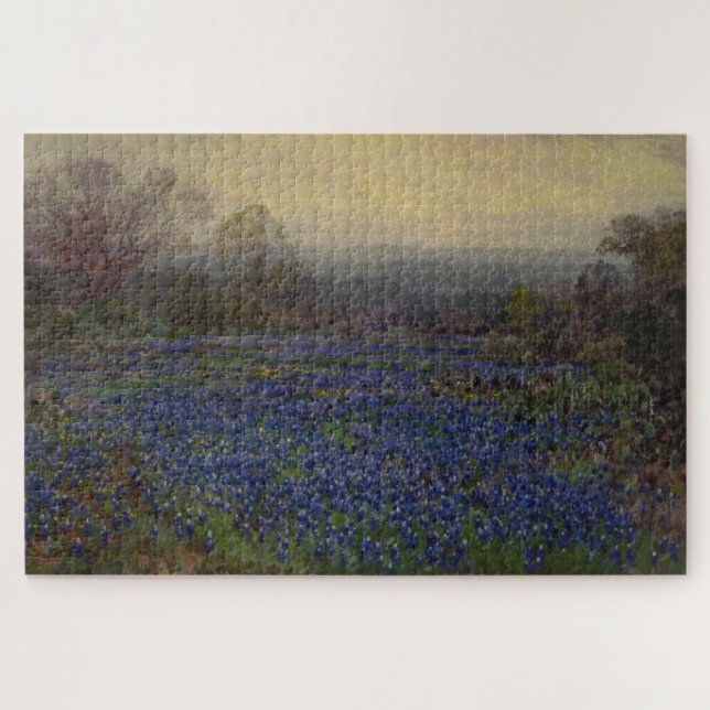 Field of Bluebonnet Flowers (Rural Landscape) Jigsaw Puzzle (Horizontal)