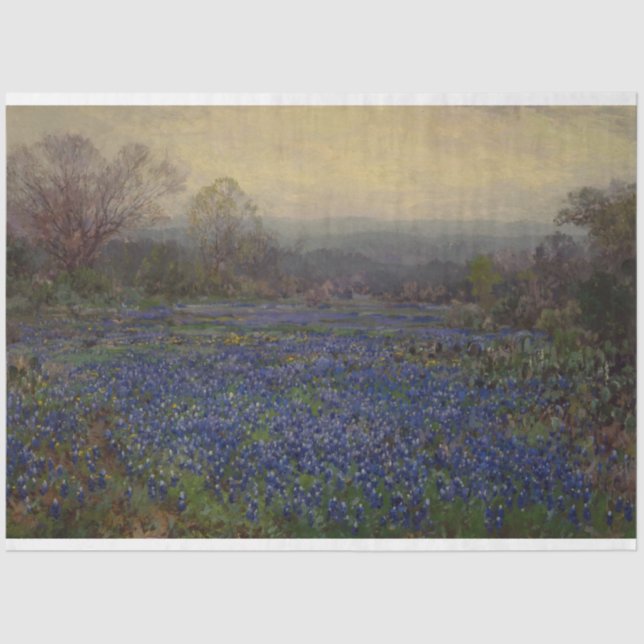 Field of Bluebonnet Flowers (Rural Landscape) Tissue Paper (Front)
