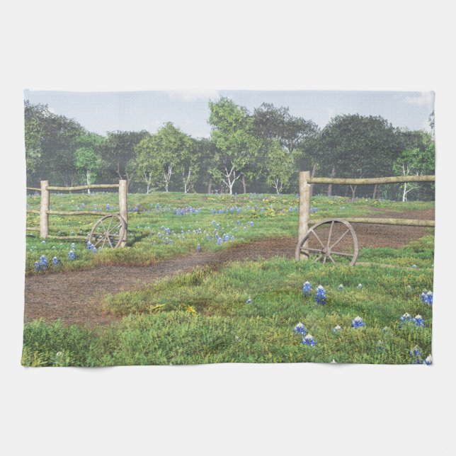 Field of Bluebonnets Tea Towel (Horizontal)