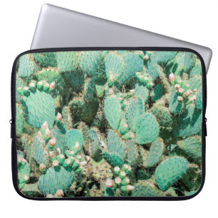 Field of cactus, prickly pear cactus ,cactus spine laptop sleeve
