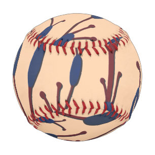 Field of Cat Tails against a Peach Background Baseball