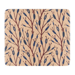 Field of Cat Tails against a Peach Background Cutting Board