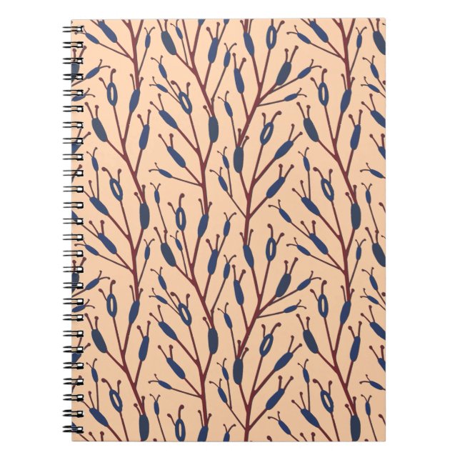 Field of Cat Tails against a Peach Background Notebook (Front)