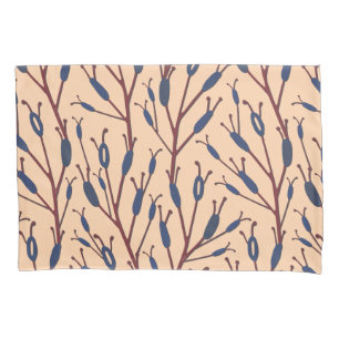 Field of Cat Tails against a Peach Background Pillowcase