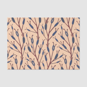 Field of Cat Tails against a Peach Background Tissue Paper