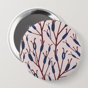 Field of Cat Tails against a Pinkish Field 10 Cm Round Badge