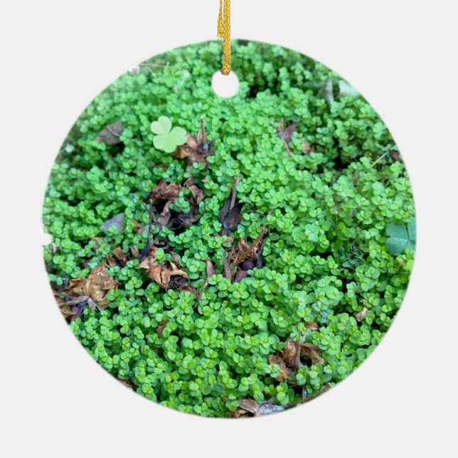 Field of Clovers Ceramic Ornament (Back)