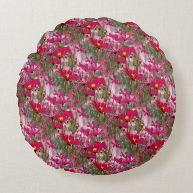 Field of Cosmos....... Round Cushion (Front)