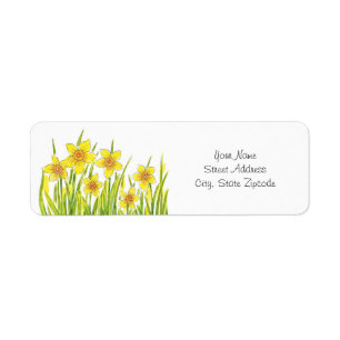 Field of Daffodils Return Address Label