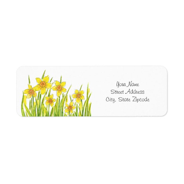 Field of Daffodils Return Address Label (Front)