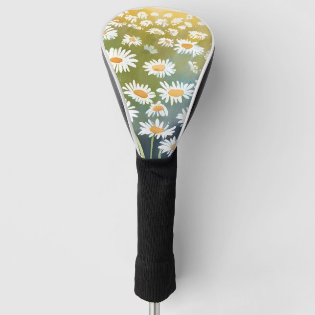 Field of Daisies | Flower Meadow Floral Painting  Golf Head Cover (Front)