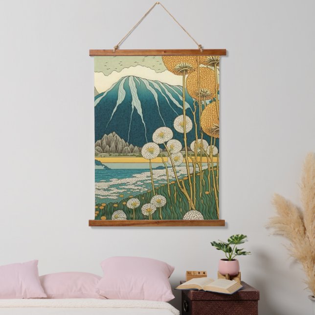 Field of Dandelions Japanese Art Hanging Tapestry (Bedroom)