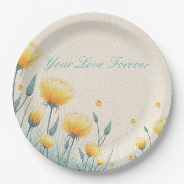 Field of Endless Love Paper Plate (Front)