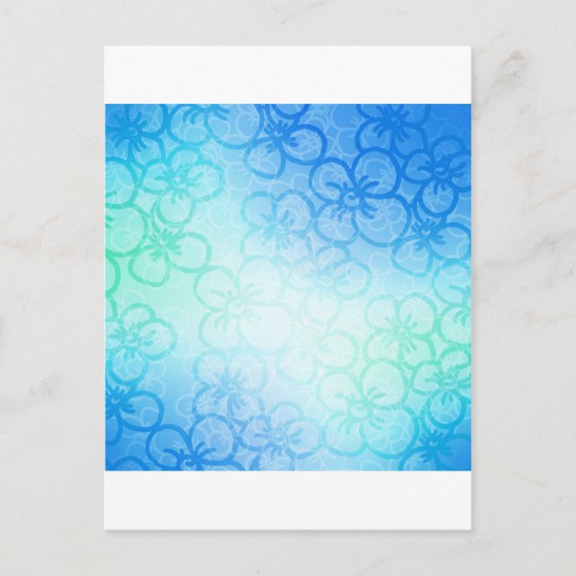 Field Of Flower - Blue Postcard (Front)