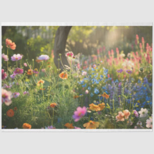 Field of flowers decoupage tissue paper