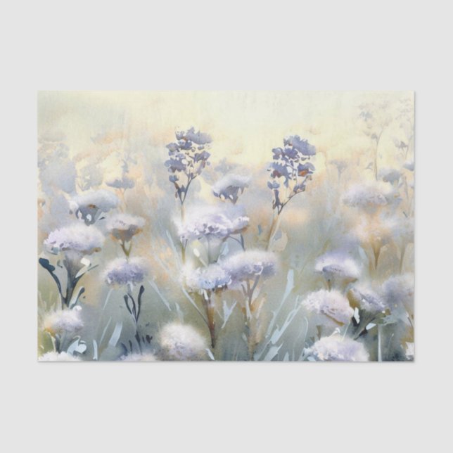 Field of Flowers-Dusty Miller (B) Watercolor  Tissue Paper (Front)