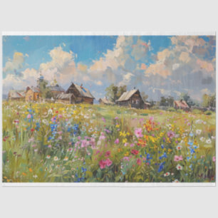 Field of Flowers & Homestead Decoupage Tissue Paper
