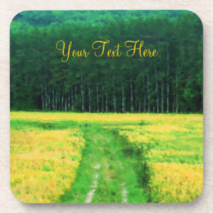 Field Of Flowers Nature Art Coaster Set