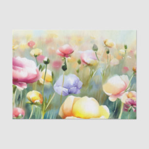 Field of Flowers-Ranunculus (B) Watercolor  Tissue Paper