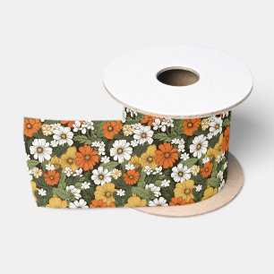 Field of Flowers Satin Ribbon