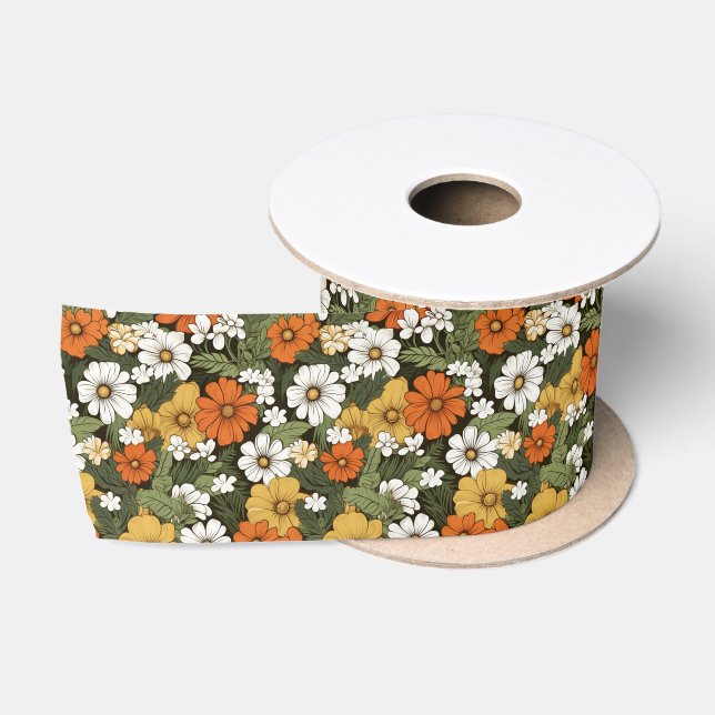 Field of Flowers Satin Ribbon (Spool)