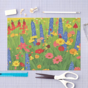Field of Flowers Vintage Decorative Decoupage Art Tissue Paper