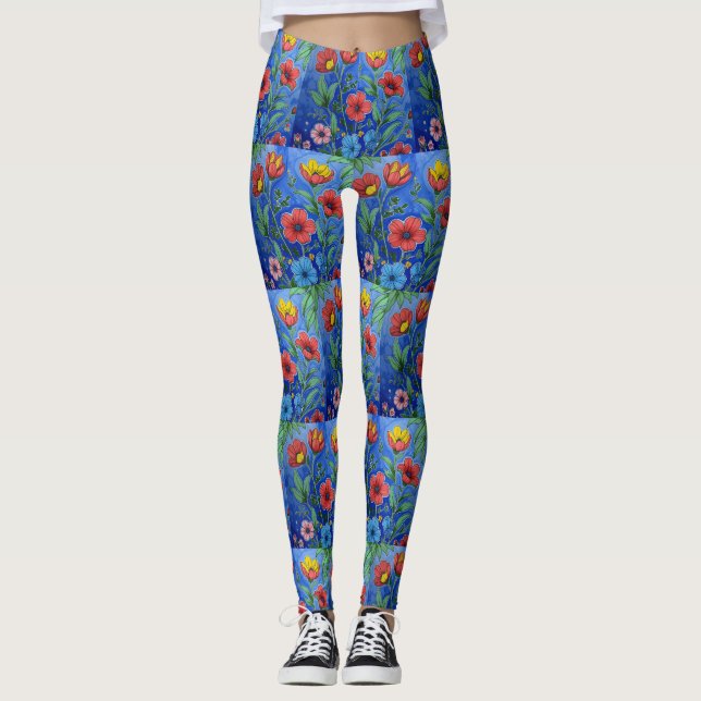 Field of flowers yoga pants (Front)