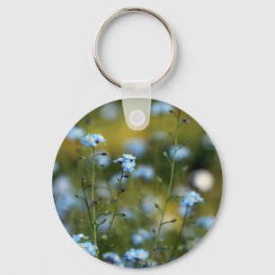 Field of Forget-Me-Not Flowers Keychain