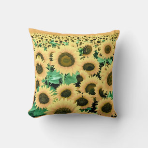Field of Golden Yellow Sunflowers Cushion