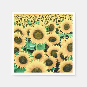 Field of Golden Yellow Sunflowers  Napkin