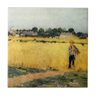 Field of Grain (by Berthe Morisot) Ceramic Tile
