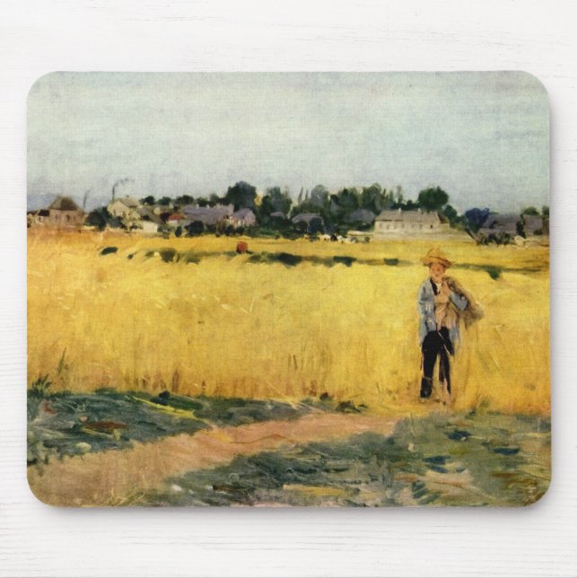 Field of Grain (by Berthe Morisot) Mouse Pad (Front)