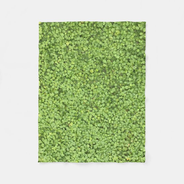 Field of green plant fleece blanket (Front)