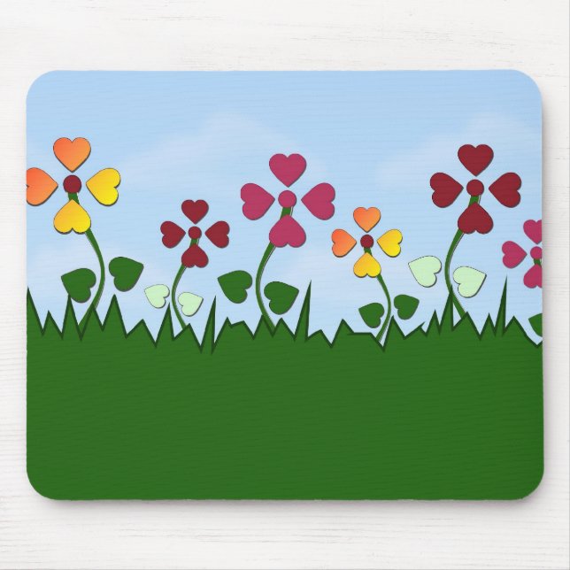 Field of Heart Flowers Mousepad (Front)