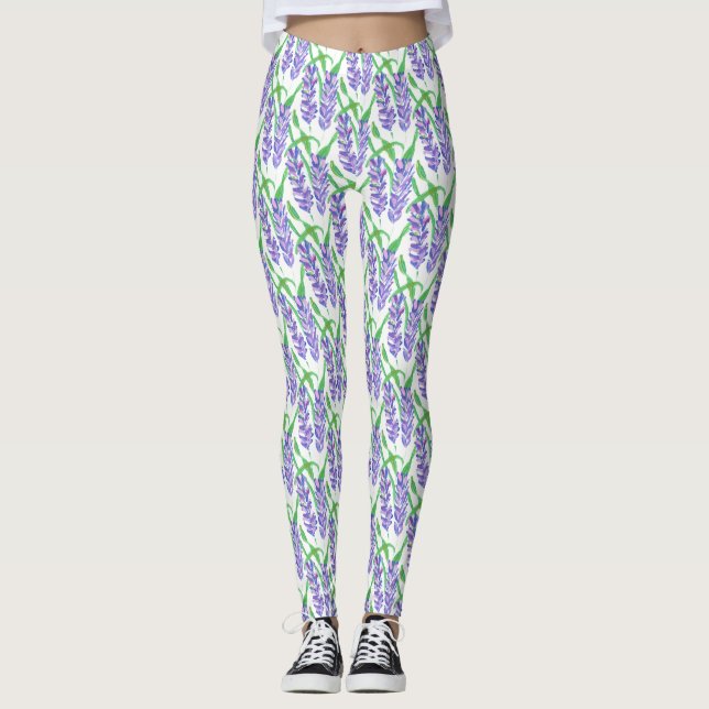 Field of Lavender Design Leggings (Front)