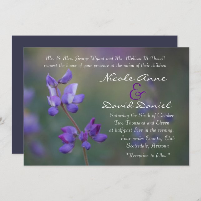 Field of Lupine invitation horizontal (Front/Back)