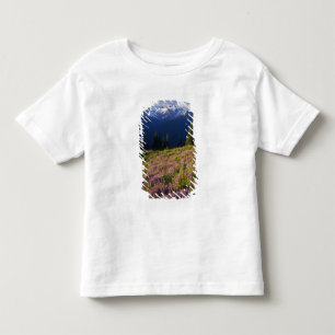 Field of lupine, Mt. Olympus, and clouds at Toddler T-Shirt